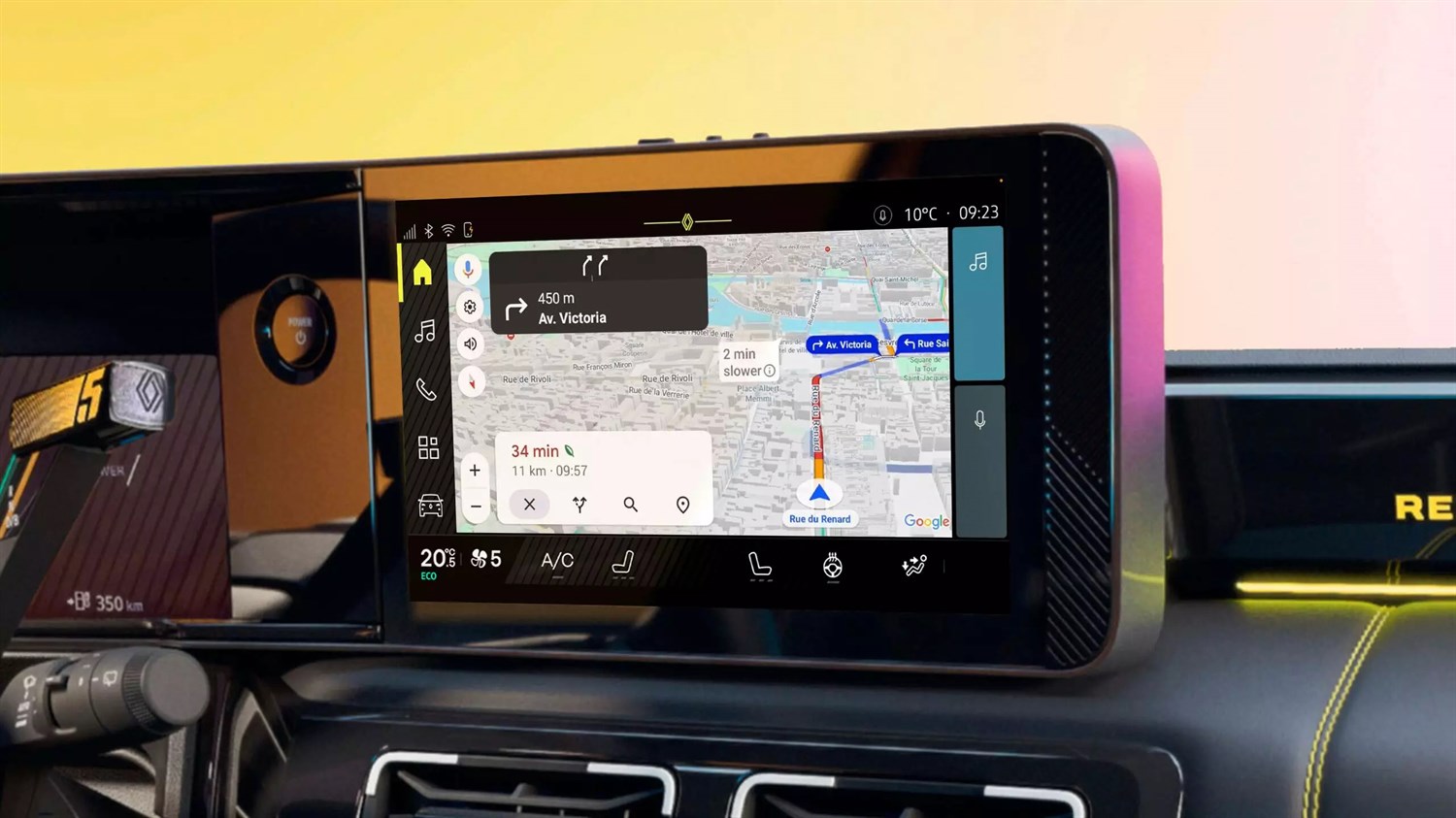 trajets électrique simplifiés - Google intégré