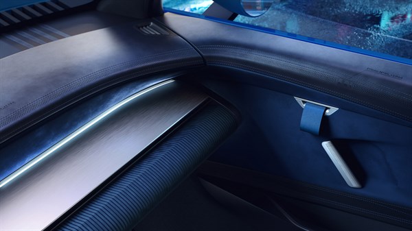 Renault 8 Gordini Concept- intérieur en cuir et Alcantara® avec inserts velours bleu