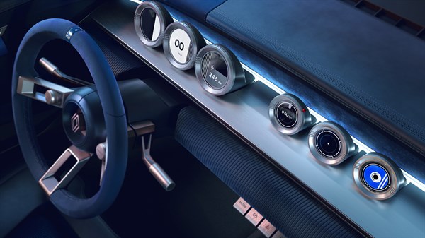Renault 8 Gordini Concept -cadrans ronds digitaux